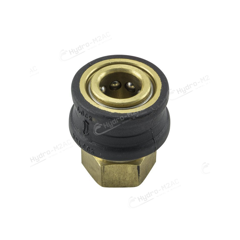 12.000.7026 - COUPLEUR LAITON 1/4F AVEC PROTECTION NOIRE – 220 BAR