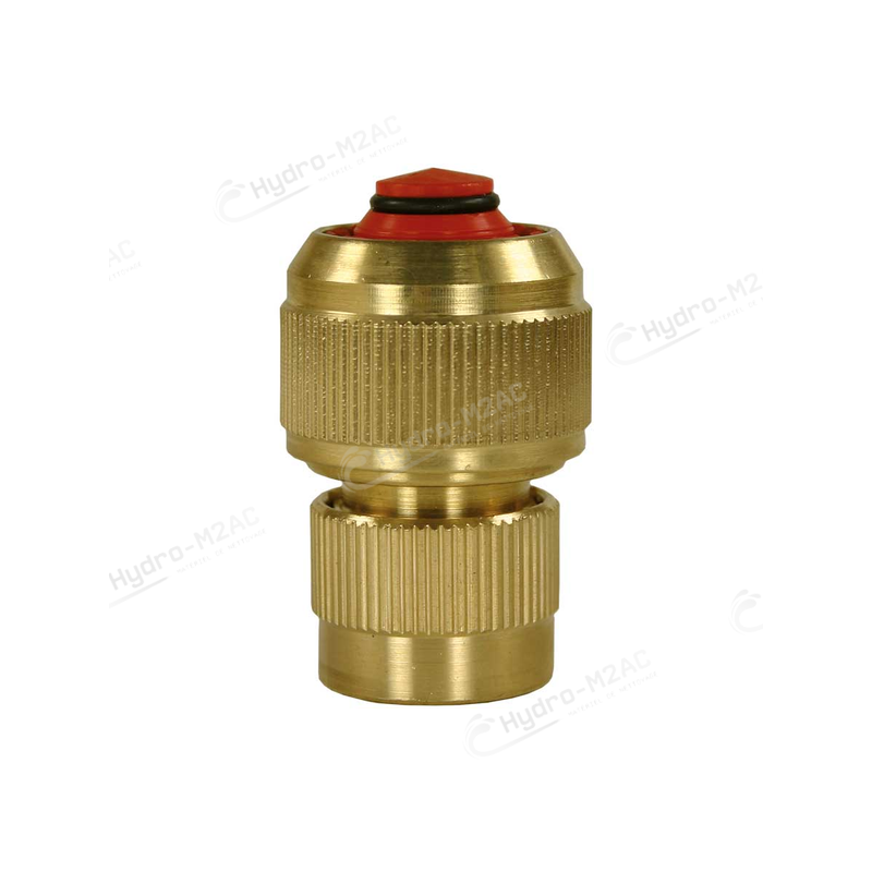 RACCORD RAPIDE LAITON 1/2" AVEC CLAPET - image 1