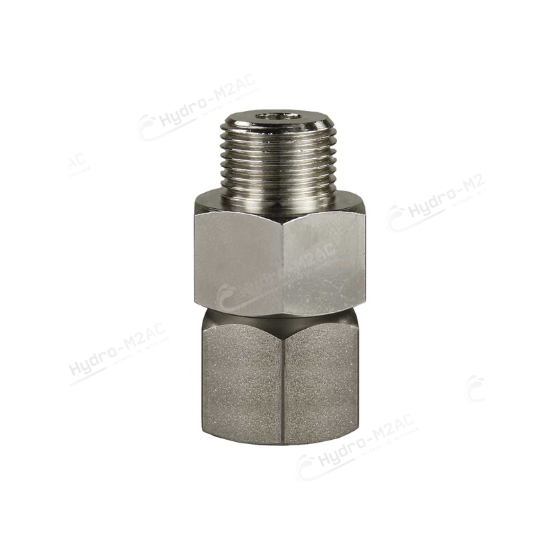 RACCORD ROTATIF 3/8 F - 3/8 M LAITON CHROMÉ - image 1