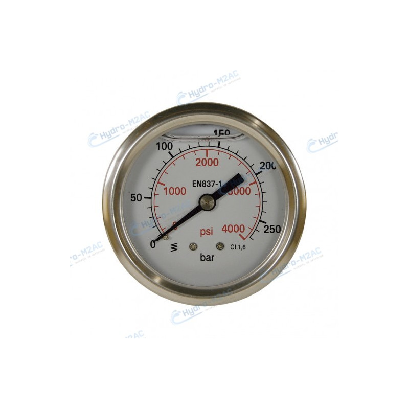 11.03.4835 - MANOMETRE 50MM 0-250 BAR 0-4000 PSI 1/4" MALE ARRIERE BOITIER INOX 11.03.4835 - MANOMETRE 50MM 0-250 BAR 0-4000 PSI 1/4" MALE ARRIERE BOITIER INOX